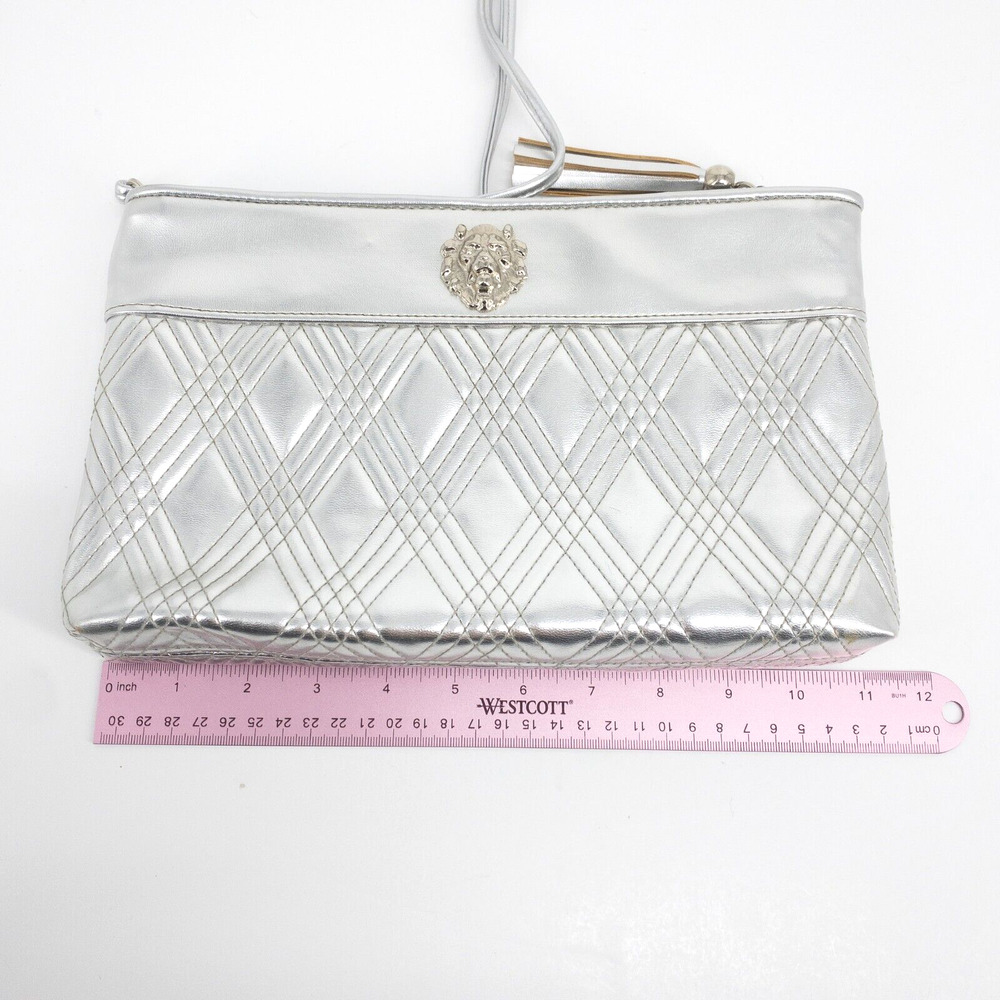 Warren Reed Bag Silver Lion Head Tassel Shoulder Bag Clutch Removable Strap - Picture 12 of 16